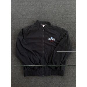 Vintage GM‎ Goodwrench Racing Windbreaker Jacket Black NASCAR 90s USA Made